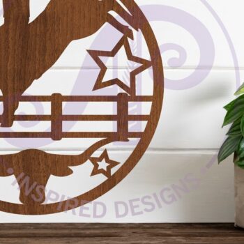 Intra απο ξύλο plywood 3mm-4mm πάχος – Αρχείο κοπής με λέιζερ Rodeo Bull Rider Δίασταση  20x20 cm INTRAFABR-96245387 - Image 1