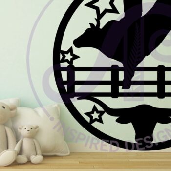 Intra απο ξύλο plywood 3mm-4mm πάχος – Αρχείο κοπής με λέιζερ Rodeo Bull Rider Δίασταση  20x20 cm INTRAFABR-96245387 - Image 2