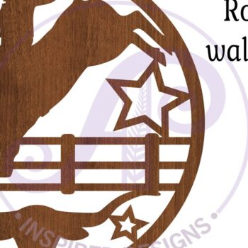 Intra απο ξύλο plywood 3mm-4mm πάχος – Αρχείο κοπής με λέιζερ Rodeo Bull Rider Δίασταση  20x20 cm INTRAFABR-96245387 - Image 3