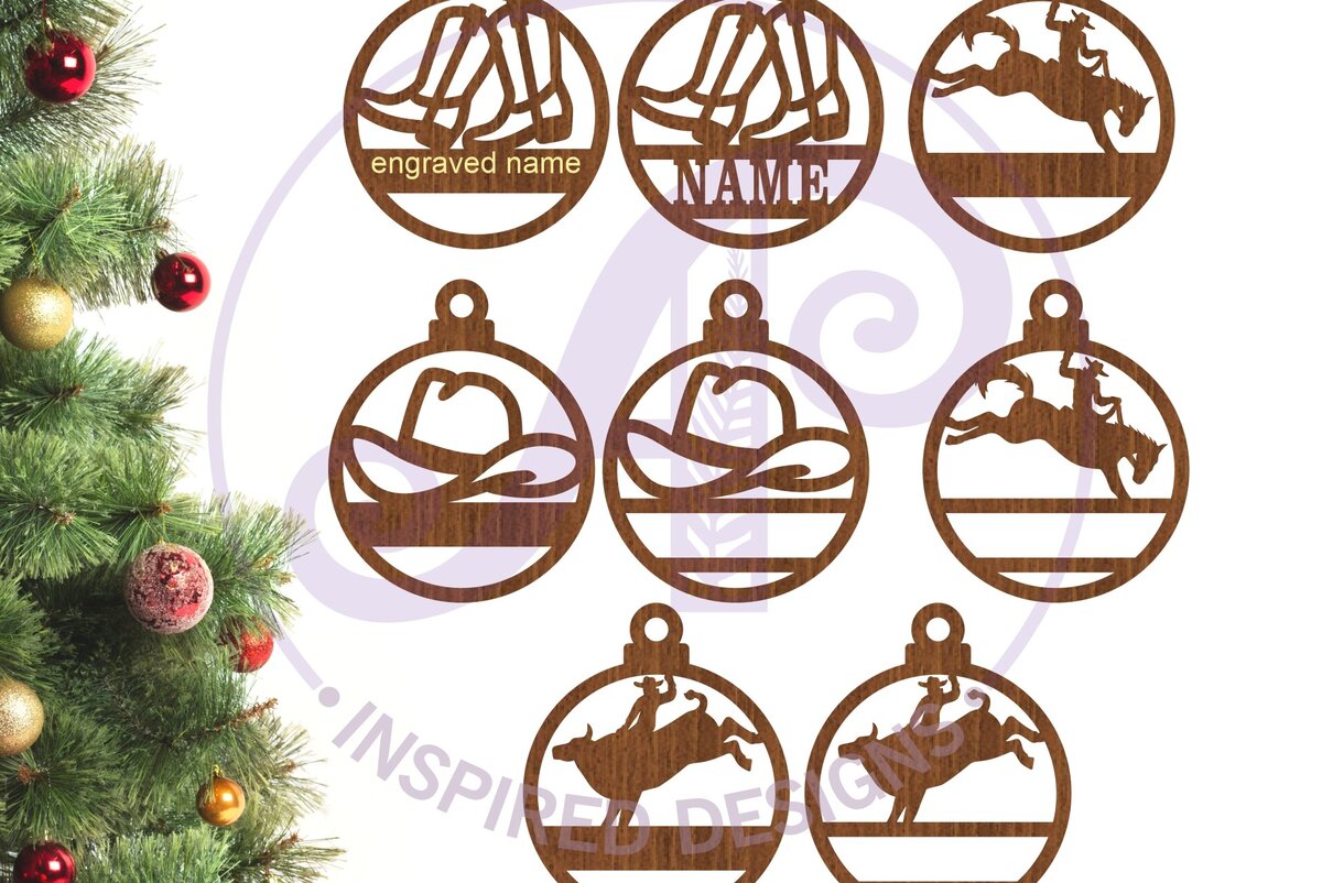 Intra απο ξύλο plywood 3mm-4mm πάχος – Χριστουγεννιάτικα στολίδια Rodeo, 4 σχέδια Δίασταση  20x20 cm INTRAFABR-85810241