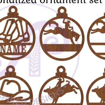 Intra απο ξύλο plywood 3mm-4mm πάχος – Χριστουγεννιάτικα στολίδια Rodeo, 4 σχέδια Δίασταση  20x20 cm INTRAFABR-85810241 - Image 2