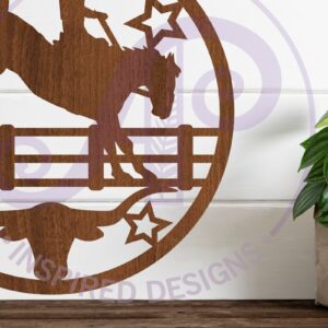 Intra απο ξύλο plywood 3mm-4mm πάχος – Rodeo Horse Rider Sign Δίασταση  40x30 cm INTRAFABR-102086324