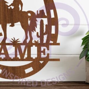 Intra απο ξύλο plywood 3mm-4mm πάχος – Rodeo Horse Shoe Sign Name Δίασταση  40x30 cm INTRAFABR-100425977