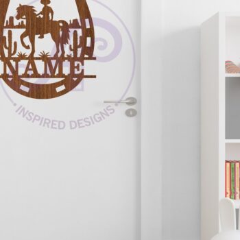 Intra απο ξύλο plywood 3mm-4mm πάχος – Rodeo Horse Shoe Sign Name Δίασταση 40x30 cm INTRAFABR-100425977 - Image 3