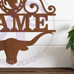 Intra απο ξύλο plywood 3mm-4mm πάχος – Rodeo Long Horn Σήμα ονόματος Δίασταση  20x20 cm INTRAFABR-100584674