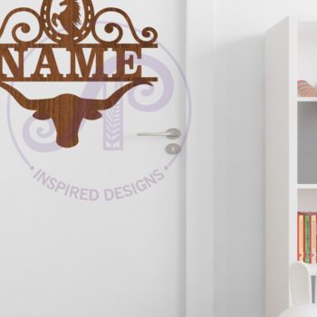 Intra απο ξύλο plywood 3mm-4mm πάχος – Rodeo Long Horn Σήμα ονόματος Δίασταση  20x20 cm INTRAFABR-100584674 - Image 3