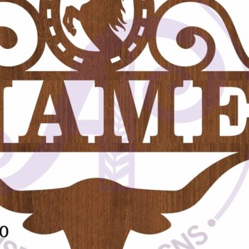 Intra απο ξύλο plywood 3mm-4mm πάχος – Rodeo Long Horn Σήμα ονόματος Δίασταση  20x20 cm INTRAFABR-100584674 - Image 4