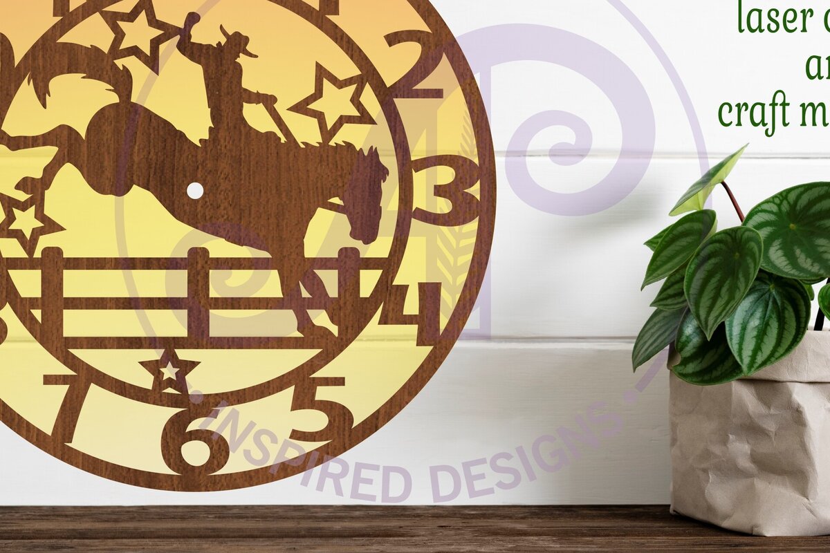 Intra απο ξύλο plywood 3mm-4mm πάχος – Αρχεία κοπής με λέιζερ ρολόι τοίχου Rodeo, Δίασταση  40x30 cm INTRAFABR-88094391