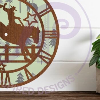 Intra απο ξύλο plywood 3mm-4mm πάχος – Αρχεία κοπής με λέιζερ ρολόι τοίχου Rodeo, Δίασταση 40x30 cm INTRAFABR-88094391 - Image 2