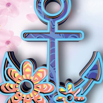 Intra απο ξύλο plywood 3mm-4mm πάχος – Ρομαντική Άγκυρα , 6 στρώσεων Δίασταση  20x20 cm INTRAFABR-30520810 - Image 1