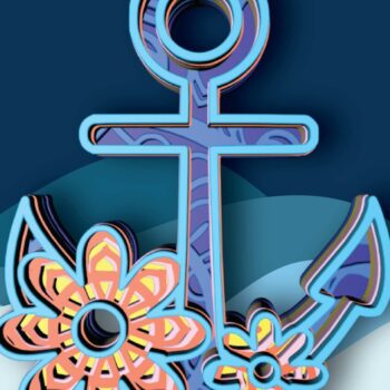 Intra απο ξύλο plywood 3mm-4mm πάχος – Ρομαντική Άγκυρα , 6 στρώσεων Δίασταση  20x20 cm INTRAFABR-30520810 - Image 2