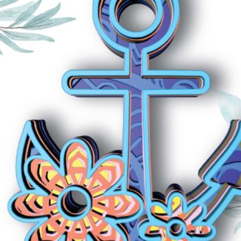 Intra απο ξύλο plywood 3mm-4mm πάχος – Ρομαντική Άγκυρα , 6 στρώσεων Δίασταση  20x20 cm INTRAFABR-30520810 - Image 4