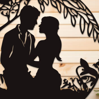 Intra απο ξύλο plywood 3mm-4mm πάχος – Ρομαντική δέσμηCouple Δίασταση  20x20 cm INTRAFABR-86408893 - Image 2