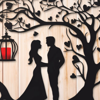 Intra απο ξύλο plywood 3mm-4mm πάχος – Ρομαντική δέσμηCouple Δίασταση  20x20 cm INTRAFABR-86408893 - Image 5