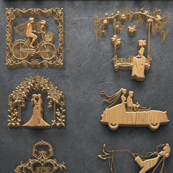 Intra απο ξύλο plywood 3mm-4mm πάχος – Romantic Couple Moments Δίασταση  20x20 cm INTRAFABR-122068128 - Image 1