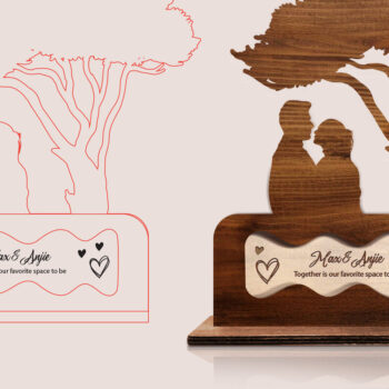 Intra απο ξύλο plywood 3mm-4mm πάχος – Romantic Couple, Ready Δίασταση  20x20 cm INTRAFABR-88401753 - Image 2