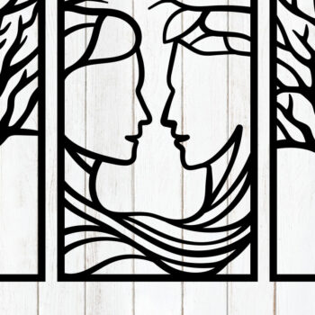 Intra απο ξύλο plywood 3mm-4mm πάχος – Romantic Couple & Tree Wall Art Δίασταση  40x30 cm INTRAFABR-117771080 - Image 1