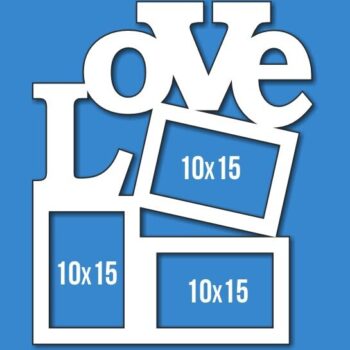 Intra απο ξύλο plywood 3mm-4mm πάχος – Ρομαντική οικογενειακή κορνίζα "Love" Laser Δίασταση  20x20 cm INTRAFABR-119664887 - Image 2