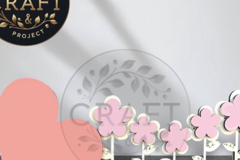 Intra απο ξύλο plywood 3mm-4mm πάχος – Ρομαντικός κήπος λουλουδιών με Heart-Laser Δίασταση  20x20 cm INTRAFABR-118694022