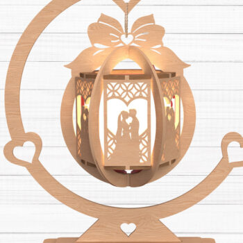 Intra απο ξύλο plywood 3mm-4mm πάχος – Romantic Heart 3d Δίασταση  20x20 cm INTRAFABR-112747521 - Image 1