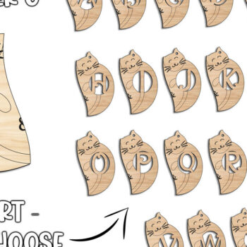 Intra απο ξύλο plywood 3mm-4mm πάχος – Ρομαντικό γράμμα U Love Keychain Cat Δίασταση 5x5 cm INTRAFABR-113525277 - Image 2