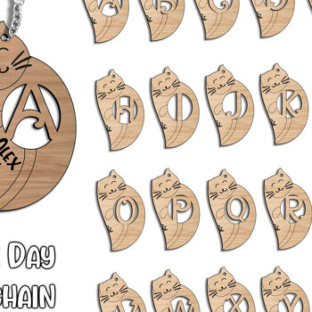 Intra απο ξύλο plywood 3mm-4mm πάχος – Romantic Letter X Love Keychain Cat Δίασταση  5x5 cm INTRAFABR-113530888 - Image 1
