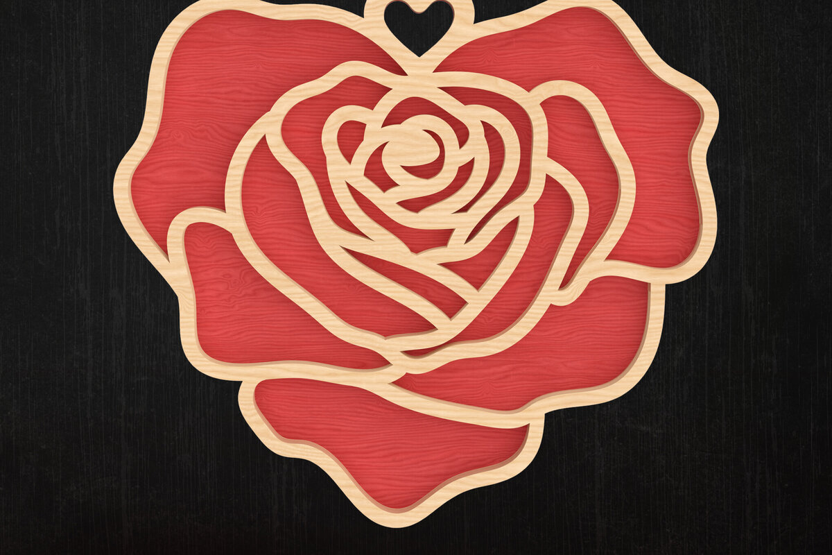 Intra απο ξύλο plywood 3mm-4mm πάχος – Ρομαντικό  Rose Valentine Δίασταση  20x20 cm INTRAFABR-113314502