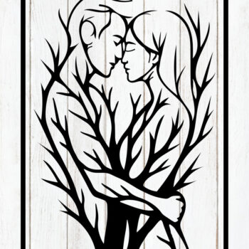 Intra απο ξύλο plywood 3mm-4mm πάχος – Romantic Tree Couple Wall Art Δίασταση  40x30 cm INTRAFABR-124400389 - Image 1