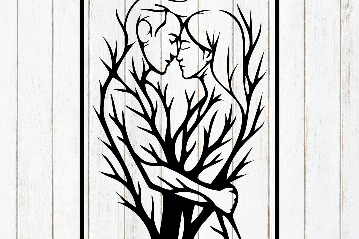 Intra απο ξύλο plywood 3mm-4mm πάχος – Romantic Tree Couple Wall Art Δίασταση  40x30 cm INTRAFABR-124400389
