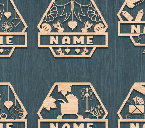 Intra απο ξύλο plywood 3mm-4mm πάχος – Διακόσμηση δωματίου Πινακίδα ονόματος Πακέτο κοπής με λέιζερ Δίασταση  20x20 cm INTRAFABR-72793002