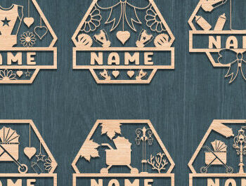 Intra απο ξύλο plywood 3mm-4mm πάχος – Διακόσμηση δωματίου Πινακίδα ονόματος Πακέτο κοπής με λέιζερ Δίασταση  20x20 cm INTRAFABR-72793002 - Image 1