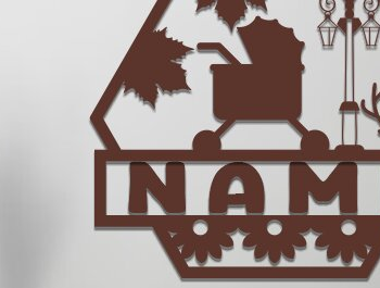 Intra απο ξύλο plywood 3mm-4mm πάχος – Διακόσμηση δωματίου Πινακίδα ονόματος Πακέτο κοπής με λέιζερ Δίασταση  20x20 cm INTRAFABR-72793002 - Image 5