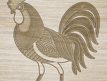Intra απο ξύλο plywood 3mm-4mm πάχος – Κόκκορας Δίασταση  20x20 cm INTRAFABR-30272527 - Image 3