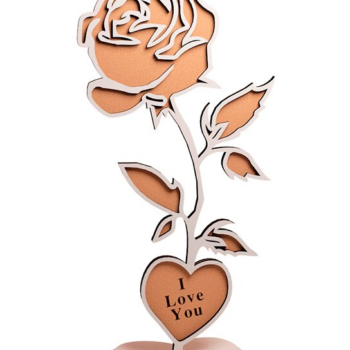 Intra απο ξύλο plywood 3mm-4mm πάχος – Τριαντάφυλλο κοπής με λέιζερ, δώρο, στολίδι. Δίασταση 20x20 cm INTRAFABR-120511500 - Image 1