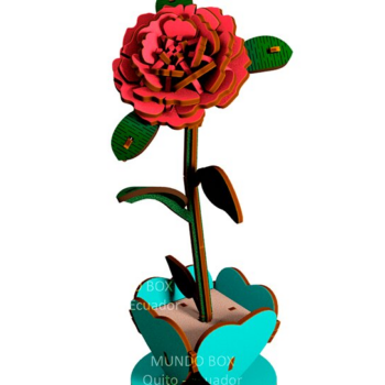 Intra απο ξύλο plywood 3mm-4mm πάχος – Τριαντάφυλλο και Βάζο Κοπής Laser 3mm Δίασταση 20x20 cm INTRAFABR-121546063 - Image 1