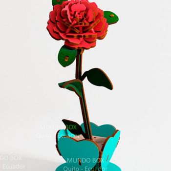 Intra απο ξύλο plywood 3mm-4mm πάχος – Τριαντάφυλλο και Βάζο Κοπής Laser 3mm Δίασταση 20x20 cm INTRAFABR-121546063 - Image 2