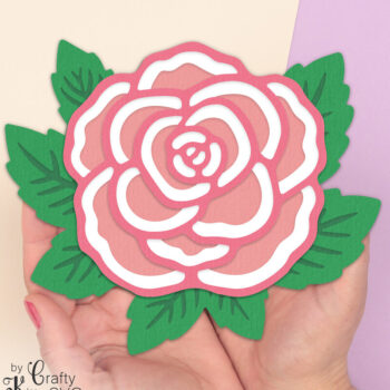 Intra απο ξύλο plywood 3mm-4mm πάχος – Αρχείο περικοπής Rose 3D Layer Flower Δίασταση  20x20 cm INTRAFABR-80452784 - Image 1