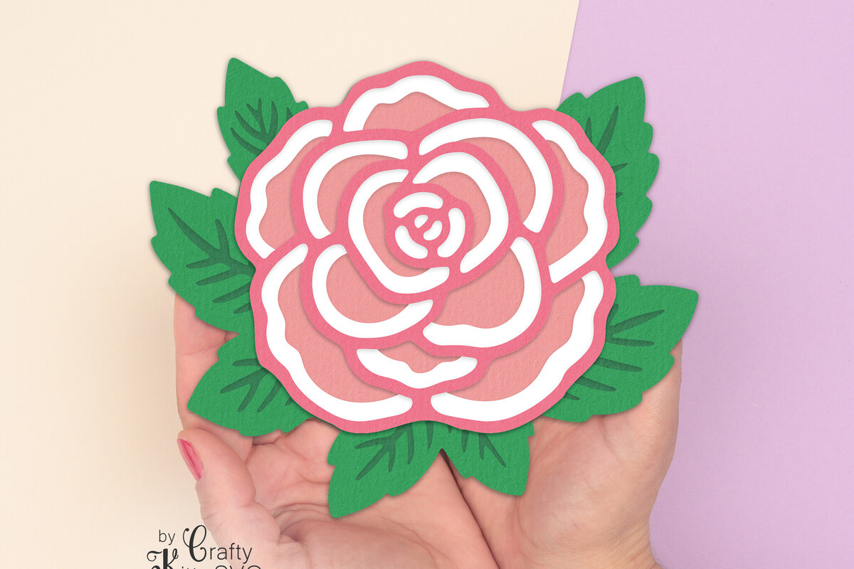 Intra απο ξύλο plywood 3mm-4mm πάχος – Αρχείο περικοπής Rose 3D Layer Flower Δίασταση  20x20 cm INTRAFABR-80452784