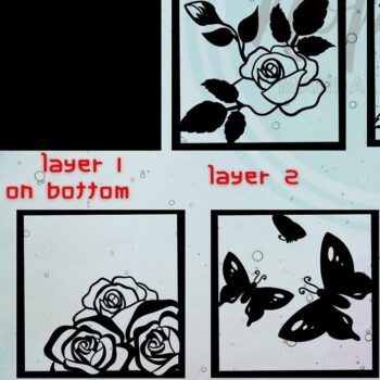 Intra απο ξύλο plywood 3mm-4mm πάχος – Rose and Butterflies 3D Δίασταση  20x20 cm INTRAFABR-56206294 - Image 4