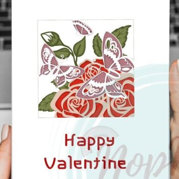 Intra απο ξύλο plywood 3mm-4mm πάχος – Rose and Butterflies 3D Δίασταση  20x20 cm INTRAFABR-56206294 - Image 6