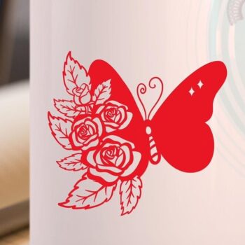 Intra απο ξύλο plywood 3mm-4mm πάχος – Rose and Butterfly 3D V.2 Δίασταση  20x20 cm INTRAFABR-57108996 - Image 8