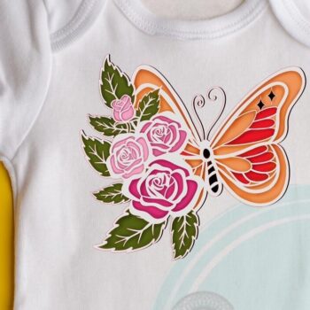 Intra απο ξύλο plywood 3mm-4mm πάχος – Rose and Butterfly 3D V.2 Δίασταση  20x20 cm INTRAFABR-57108996 - Image 9