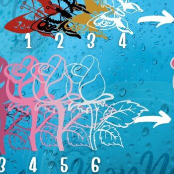 Intra απο ξύλο plywood 3mm-4mm πάχος – Rose and Butterfly 3D V.2 Δίασταση  20x20 cm INTRAFABR-56506239 - Image 2