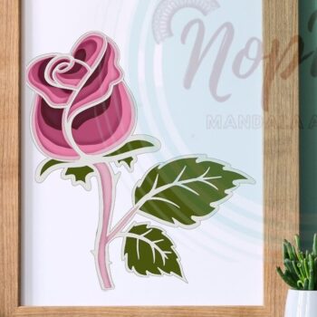 Intra απο ξύλο plywood 3mm-4mm πάχος – Rose and Butterfly 3D V.2 Δίασταση  20x20 cm INTRAFABR-56506239 - Image 3