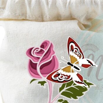 Intra απο ξύλο plywood 3mm-4mm πάχος – Rose and Butterfly 3D V.2 Δίασταση  20x20 cm INTRAFABR-56506239 - Image 8