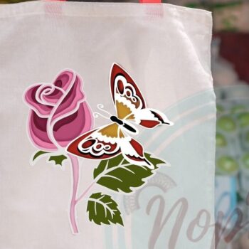 Intra απο ξύλο plywood 3mm-4mm πάχος – Rose and Butterfly 3D V.2 Δίασταση  20x20 cm INTRAFABR-56506239 - Image 11