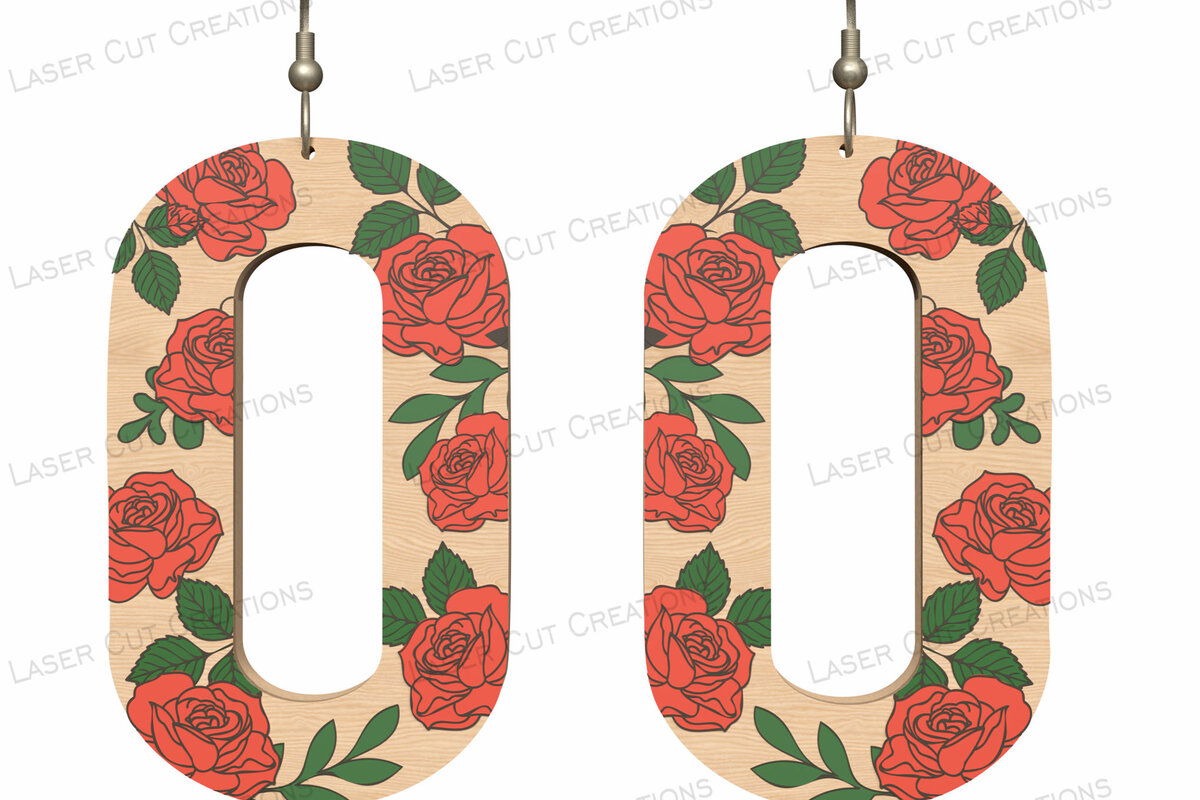 Intra απο ξύλο plywood 3mm-4mm πάχος – Σκουλαρίκια Rose Arch Δίασταση  5x5 cm INTRAFABR-124514553