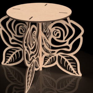 Intra απο ξύλο plywood 3mm-4mm πάχος – Rose Bloom Plant Pot Stand Δίασταση  20x20 cm INTRAFABR-118292813