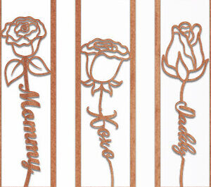 Intra απο ξύλο plywood 3mm-4mm πάχος –  κοπής με λέιζερ σελιδοδείκτης ROSE Δίασταση  20x20 cm INTRAFABR-64348914