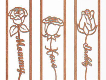 Intra απο ξύλο plywood 3mm-4mm πάχος –  κοπής με λέιζερ σελιδοδείκτης ROSE Δίασταση  20x20 cm INTRAFABR-64348914 - Image 1